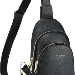 Crossbody Sling Bags Fanny Packs Leather Purses Chest Bag for Women